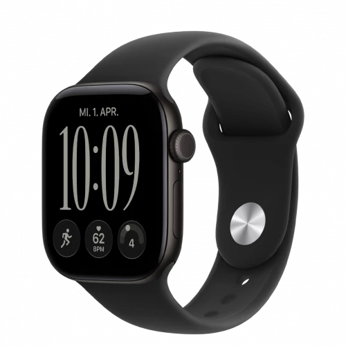 Apple Watch Series 12 GPS + Cellular 42mm Black Aluminum Case with Black Sport Band S/M (MJG04)