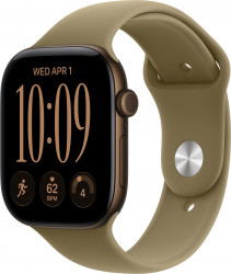 Apple Watch Series 12 GPS 46mm Dark Bronze Aluminum Case with Olive Sport Band M/L (MJEU4)