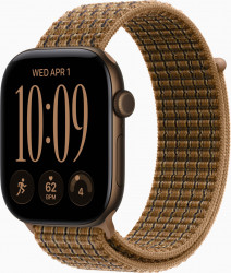 Apple Watch Series 12 GPS 46mm Dark Bronze Aluminum Case with Light Umber Plaid Sport Loop (MJFW4+MK894)