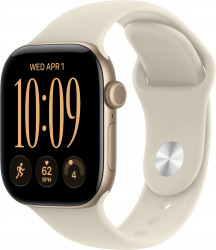 Apple Watch Series 12 GPS 42mm Light Gold Aluminum Case with Sand Sport Band S/M (MJED4)