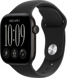 Apple Watch Series 12 GPS 42mm Black Aluminum Case with Black Sport Band S/M (MJEA4)