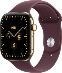 Apple Watch Series 12 GPS + Cellular 46mm Radiant Gold Titanium Case with Burgundy Sport Band M/L (MJGT4)