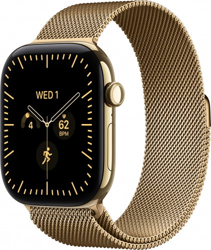 Apple Watch Series 12 GPS + Cellular 46mm Radiant Gold Tit. Case w. Radiant Gold Milanese L. M/L (MJGV4)