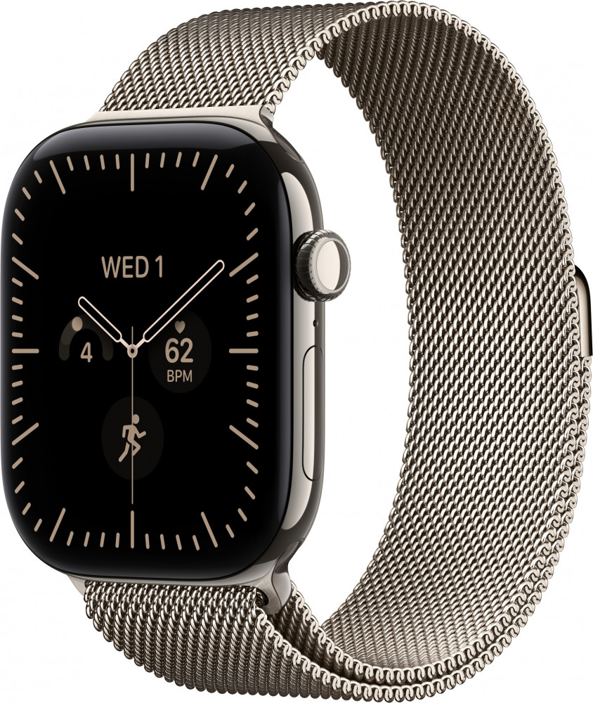 Apple Watch Series 12 GPS + Cellular 46mm Natural Titanium Case with Natural Milanese Loop M/L (MJGQ4)