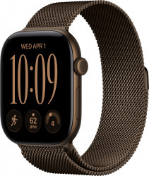 Apple Watch Series 12 GPS + Cellular 46mm Dark Bronze Aluminum Case w. Dark Bronze Milanese L. M/L (MKDG4)