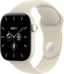 Apple Watch Series 12 GPS + Cellular 42mm Pearl White Ceramic Case with Sand Sport Band S/M (MJGW4)