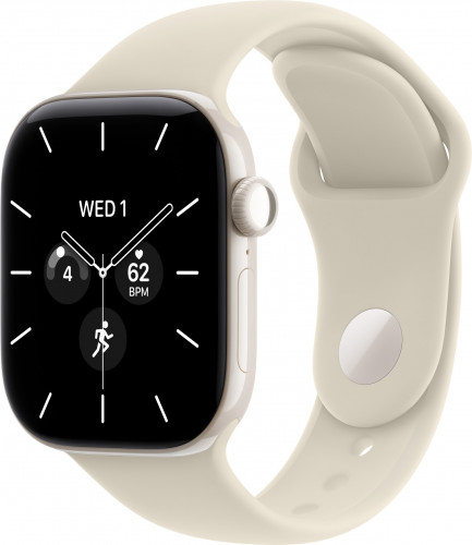 Apple Watch Series 12 GPS + Cellular 42mm Pearl White Ceramic Case with Sand Sport Band M/L (MJGX4)