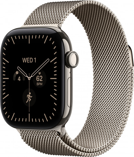 Apple Watch Series 12 GPS + Cellular 42mm Natural Titanium Case with Natural Milanese Loop (MJGH4)
