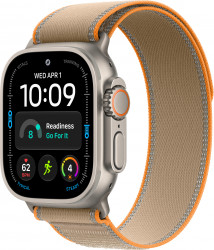 Apple Watch Ultra 4 Natural Titanium Case with Sand Trail Loop - M/L (MJAQ4)