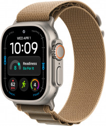 Apple Watch Ultra 4 Natural Titanium Case with Desert Alpine Loop - Small (MJAE4)