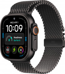 Apple Watch Ultra 4 Black Titanium Case with Black Titanium Milanese Loop - Medium (MJAV4)
