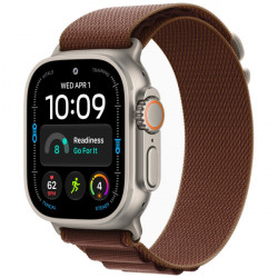 Apple Watch Ultra 4 Natural Titanium Case with Burgundy Alpine Loop - Medium (MJCR4+MK7E4)