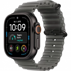 Apple Watch Ultra 4 Black Titanium Case with Translucent Black Ocean Band (MJAY4)