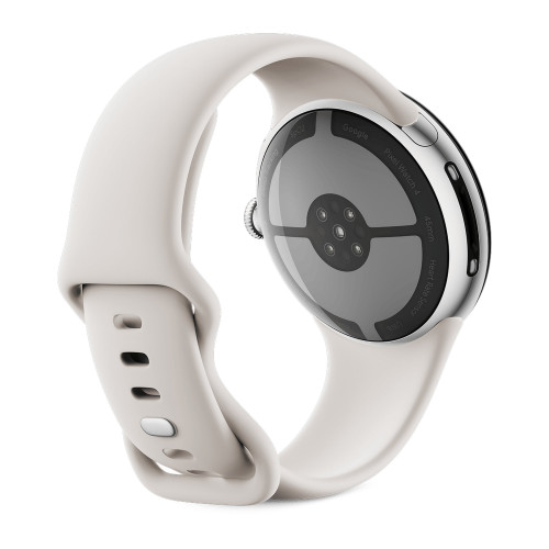 Google Pixel Watch 4 45mm Wi-Fi Polished Silver Aluminum case / Porcelain Active Band