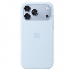 Чехол-накладка (силиконовый) для iPhone 18 Pro Max Silicone Case High Copy with MagSafe & Button Light Blue