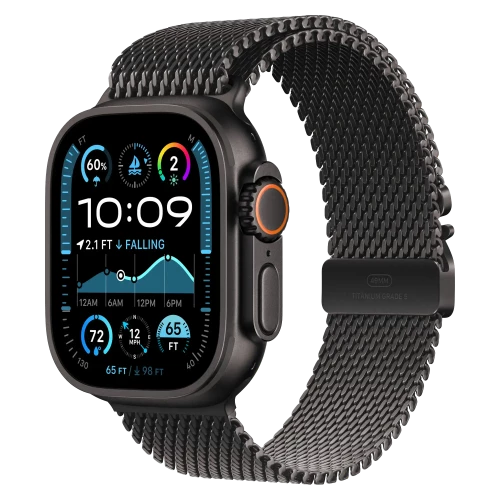 Apple Watch 44/45/46/49mm Titanium Milanese Loop Small Black (MK0F4, MGHR4, MXKF3)