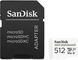 SanDisk 512 GB microSDXC High Endurance UHS-I U3 V30 + SD adapter (SDSQQNR-512G-GN6IA)