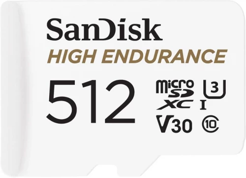 SanDisk 512 GB microSDXC High Endurance UHS-I U3 V30 + SD adapter (SDSQQNR-512G-GN6IA)